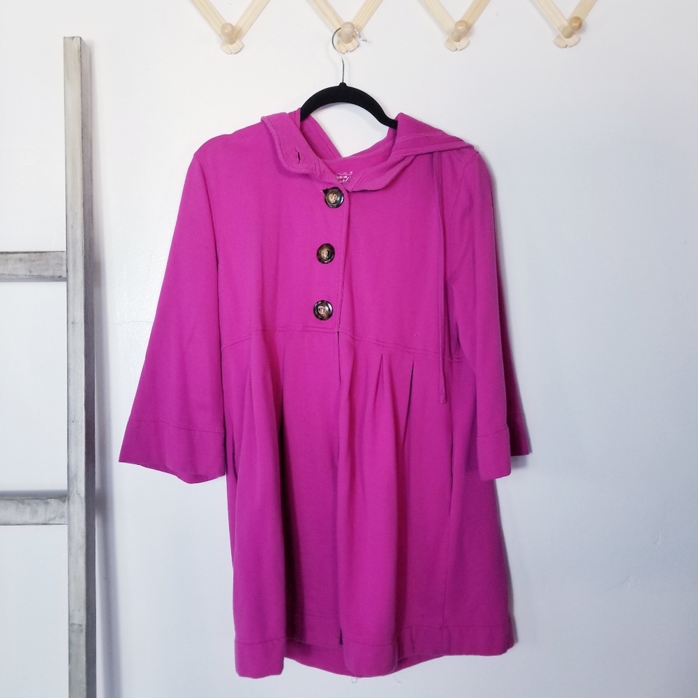 STYLE & CO SPORT DRESSY FLARED COAT SIZE LARGE WITH POCKETS